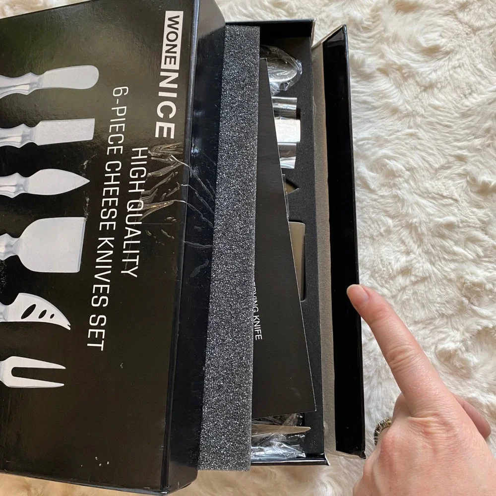 WoneNice Cheese Knife Set 6-Piece Stainless Steel Knives Charcuterie Cheese‎